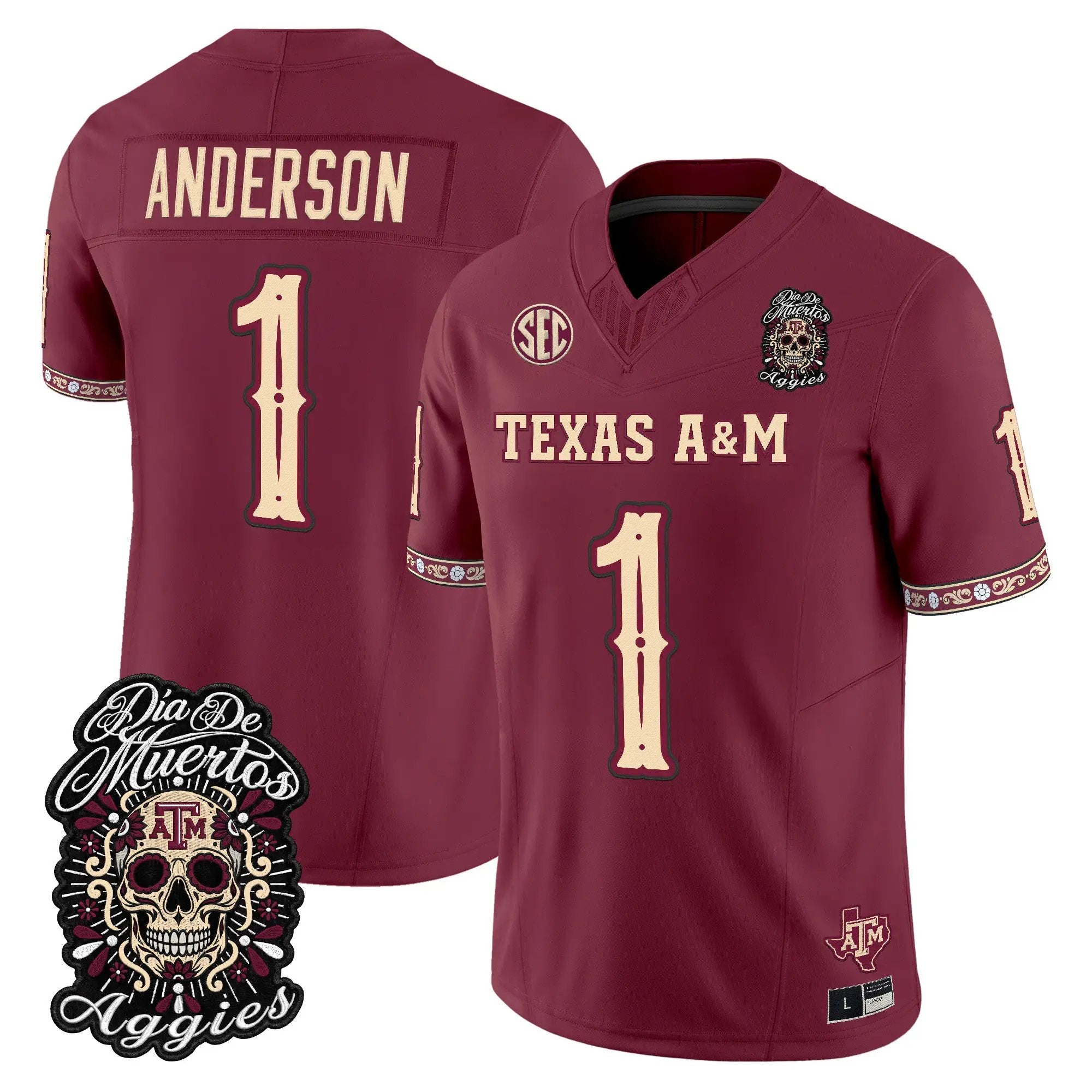 bryce-anderson-jersey-1-texas-a-m-aggies-dia-de-los-muertos-vapor-limited-all-stitched-02 - Top Wow Design Bryce Anderson Jersey #1 Texas A&M Aggies Día de los Muertos Vapor Limited All Stitched
