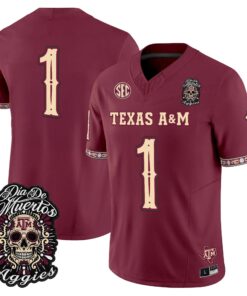 Team Jersey #1 Texas A&M Aggies Día de los Muertos Vapor Limited All Stitched