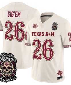 Gig'Em Jersey #26 Texas A&M Aggies Día de los Muertos Vapor Limited All Stitched