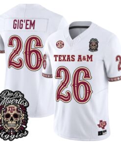 Gig'Em Jersey #26 Texas A&M Aggies Día de los Muertos Vapor Limited All Stitched