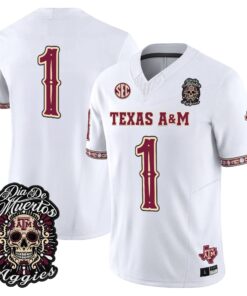 Team Jersey #1 Texas A&M Aggies Día de los Muertos Vapor Limited All Stitched