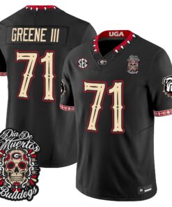 Earnest Greene III Jersey #71 Georgia Bulldogs Día de los Muertos Vapor Limited All Stitched