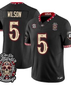Raylen Wilson Jersey #5 Georgia Bulldogs Día de los Muertos Vapor Limited All Stitched - Top Wow Design Raylen Wilson Jersey #5 Georgia Bulldogs Día de los Muertos Vapor Limited All Stitched