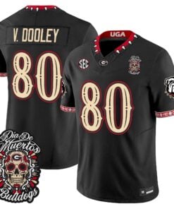 Vince Dooley Jersey #80 Georgia Bulldogs Día de los Muertos Vapor Limited All Stitched - Top Wow Design Vince Dooley Jersey #80 Georgia Bulldogs Día de los Muertos Vapor Limited All Stitched