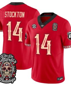Gunner Stockton Jersey #14 Georgia Bulldogs Día de los Muertos Vapor Limited All Stitched