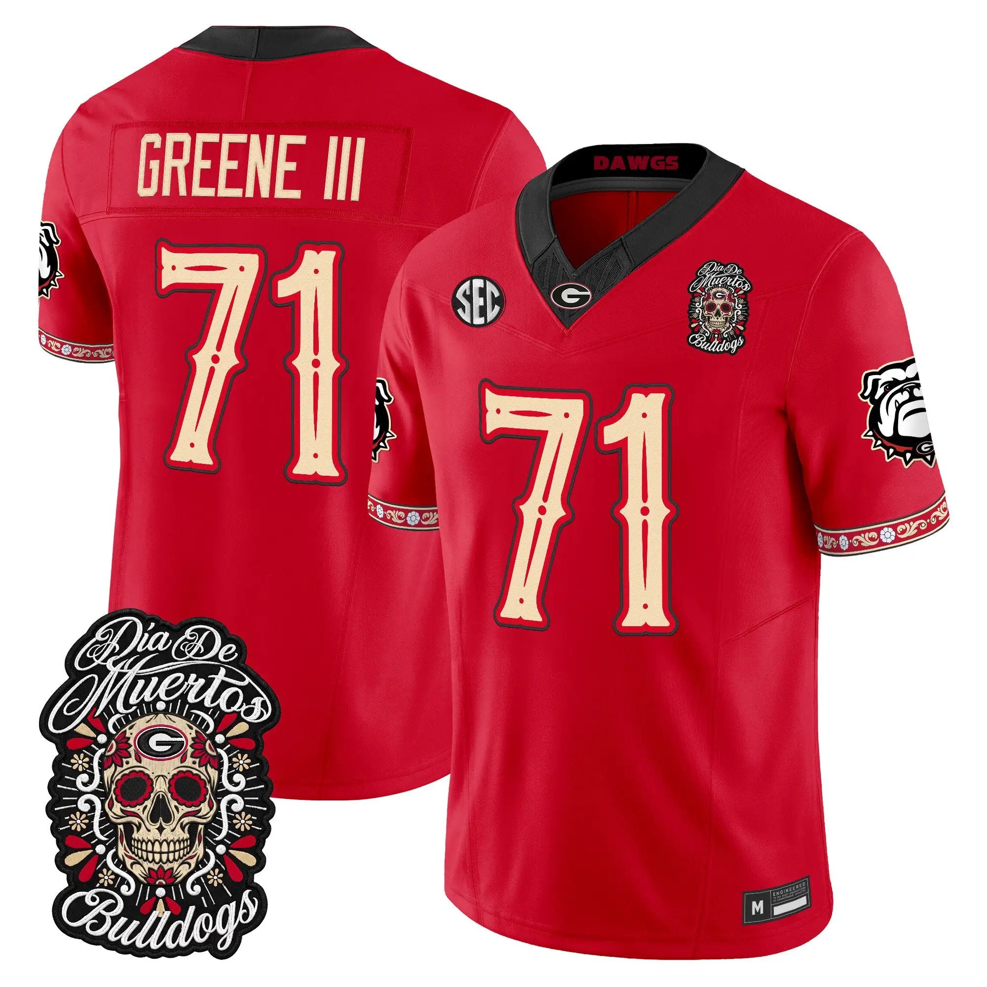 earnest-greene-iii-jersey-71-georgia-bulldogs-dia-de-los-muertos-vapor-limited-all-stitched-02 - Top Wow Design Earnest Greene III Jersey #71 Georgia Bulldogs Día de los Muertos Vapor Limited All Stitched