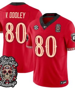 Vince Dooley Jersey #80 Georgia Bulldogs Día de los Muertos Vapor Limited All Stitched