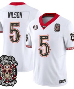 Raylen Wilson Jersey #5 Georgia Bulldogs Día de los Muertos Vapor Limited All Stitched
