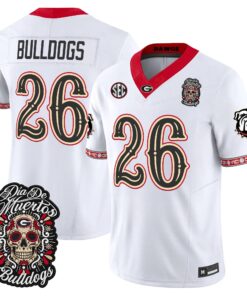 Bulldogs Jersey #26 Georgia Bulldogs Día de los Muertos Vapor Limited All Stitched
