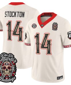 Gunner Stockton Jersey #14 Georgia Bulldogs Día de los Muertos Vapor Limited All Stitched