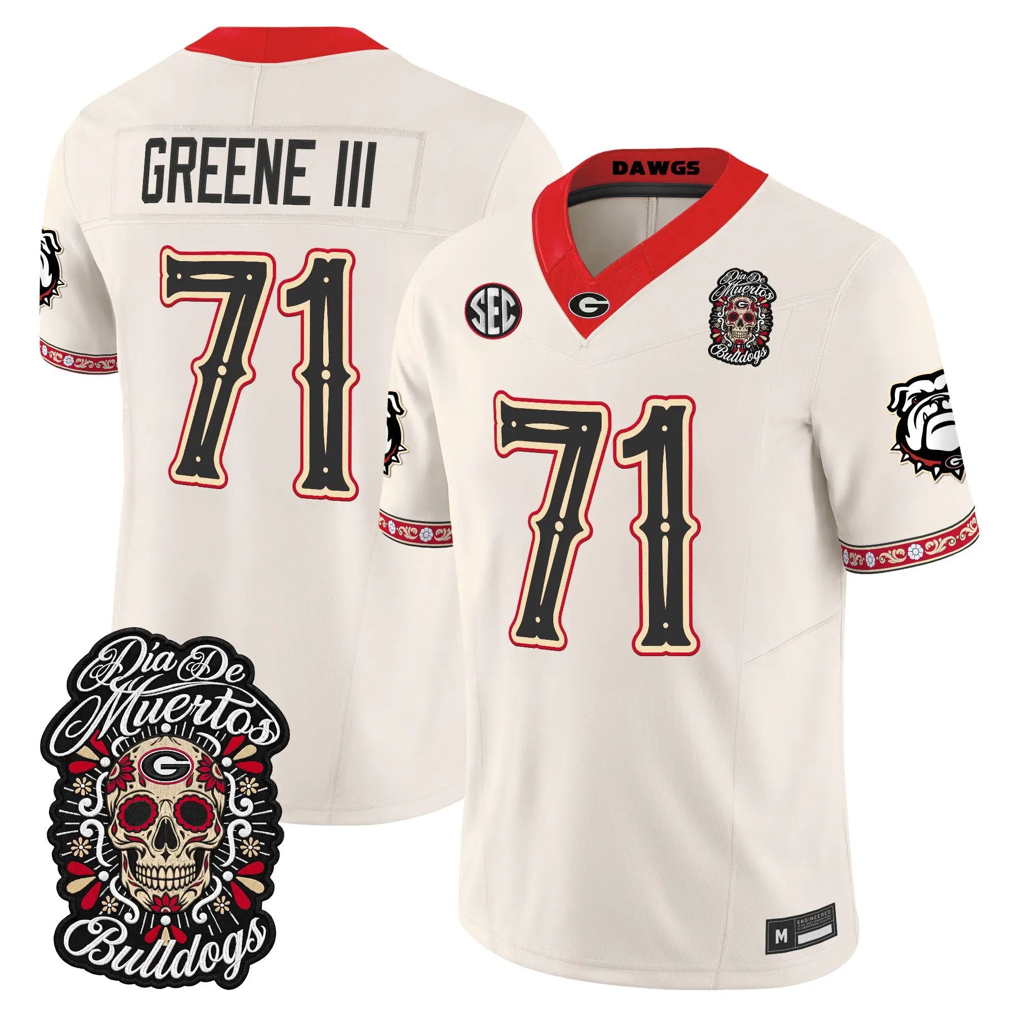 earnest-greene-iii-jersey-71-georgia-bulldogs-dia-de-los-muertos-vapor-limited-all-stitched-04 - Top Wow Design Earnest Greene III Jersey #71 Georgia Bulldogs Día de los Muertos Vapor Limited All Stitched