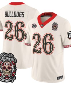 Bulldogs Jersey #26 Georgia Bulldogs Día de los Muertos Vapor Limited All Stitched