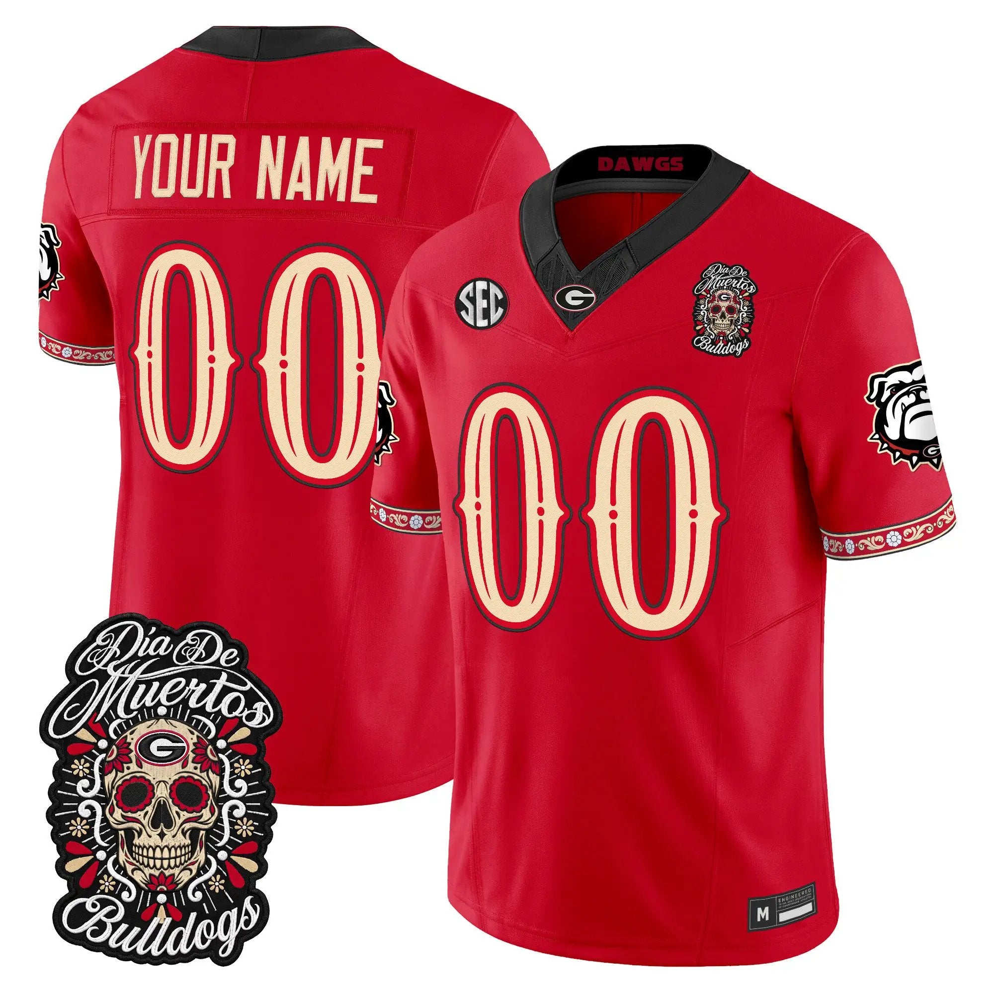 georgia-bulldogs-dia-de-los-muertos-vapor-limited-custom-jersey-all-stitched-02 - Top Wow Design Georgia Bulldogs Día de los Muertos Vapor Limited Custom Jersey - All Stitched