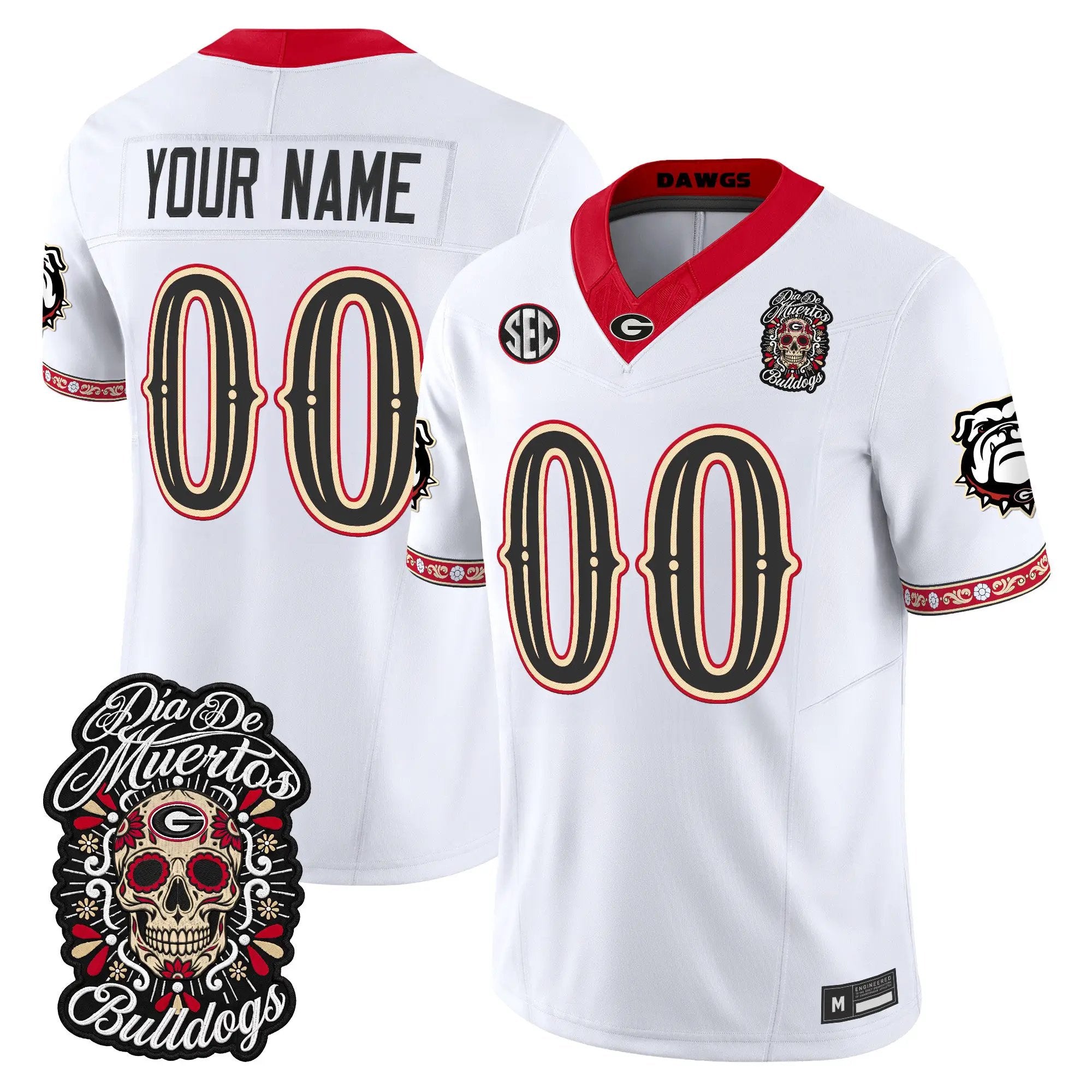 georgia-bulldogs-dia-de-los-muertos-vapor-limited-custom-jersey-all-stitched-03 - Top Wow Design Georgia Bulldogs Día de los Muertos Vapor Limited Custom Jersey - All Stitched