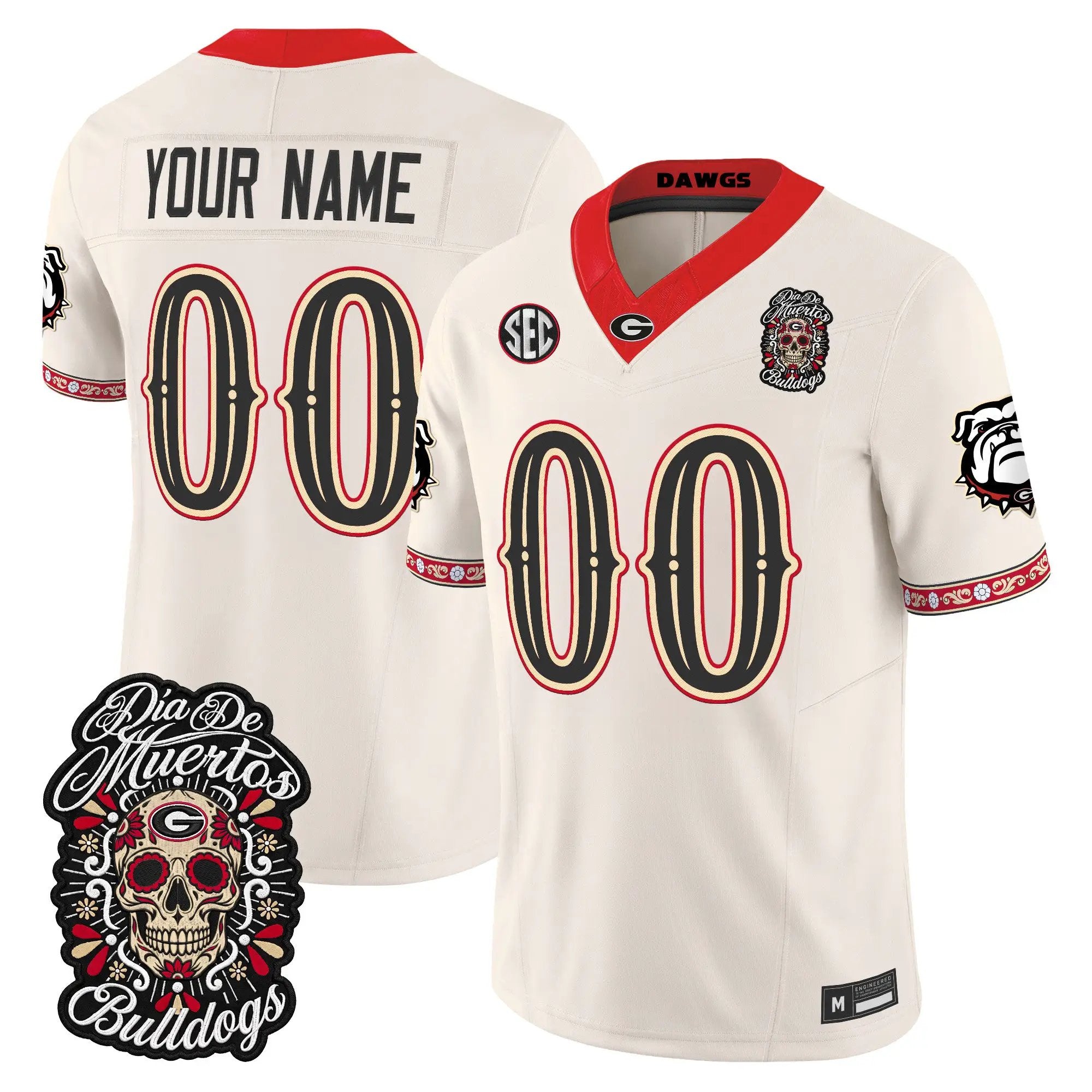 georgia-bulldogs-dia-de-los-muertos-vapor-limited-custom-jersey-all-stitched-04 - Top Wow Design Georgia Bulldogs Día de los Muertos Vapor Limited Custom Jersey - All Stitched
