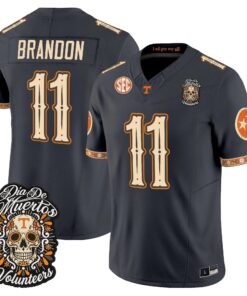 Faizon Brandon Jersey #11 Tennessee Volunteers Día de los Muertos Vapor Limited All Stitched