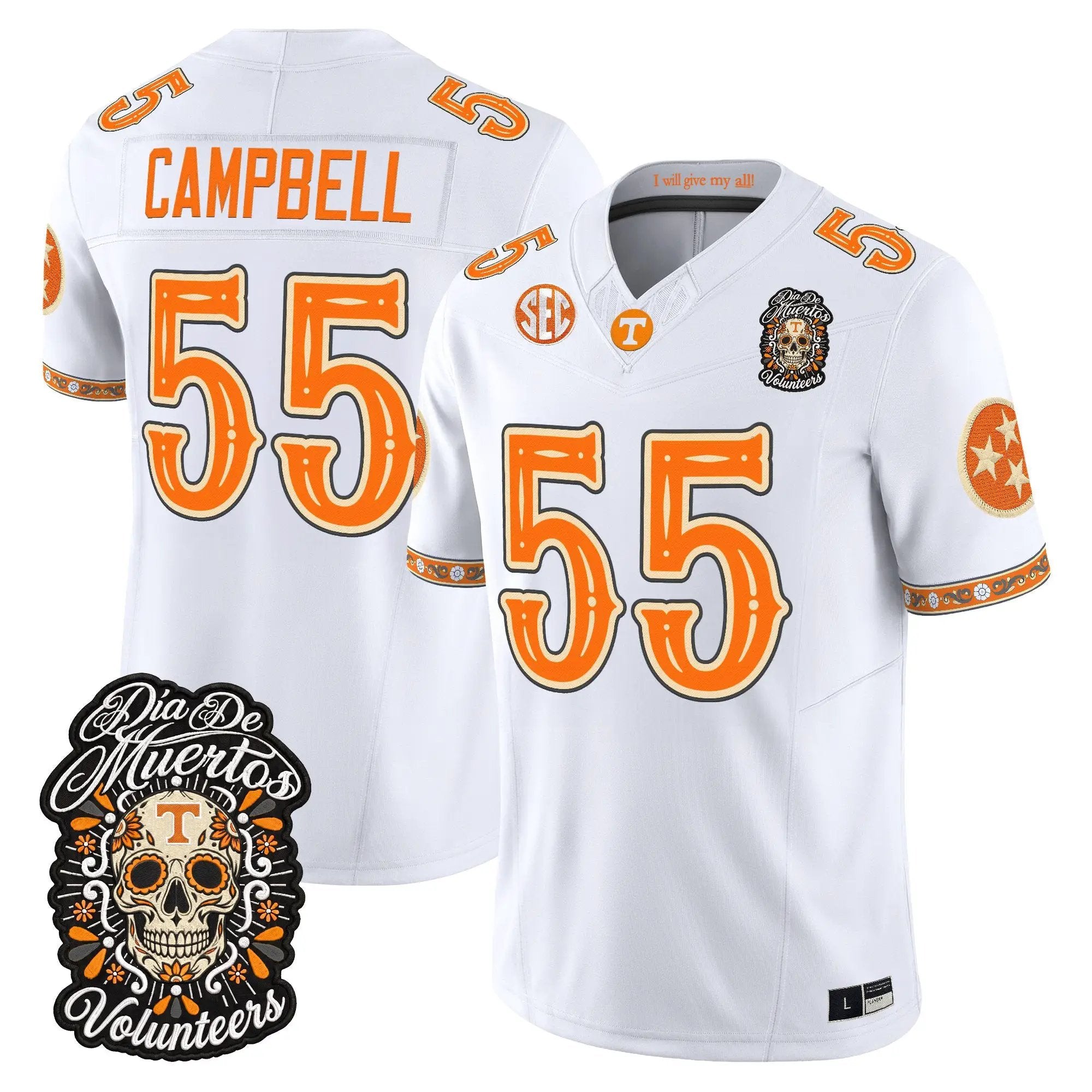 amare-campbell-jersey-55-tennessee-volunteers-dia-de-los-muertos-vapor-limited-all-stitched-03 - Top Wow Design Amare Campbell Jersey #55 Tennessee Volunteers Día de los Muertos Vapor Limited All Stitched