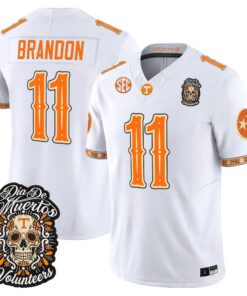 Faizon Brandon Jersey #11 Tennessee Volunteers Día de los Muertos Vapor Limited All Stitched