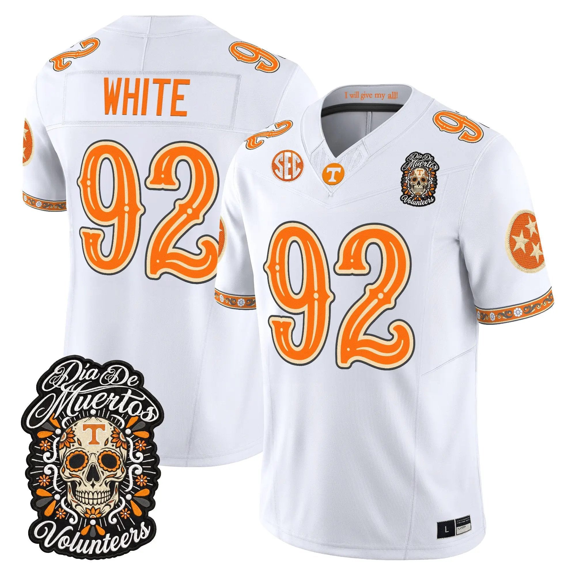 reggie-white-jersey-92-tennessee-volunteers-dia-de-los-muertos-vapor-limited-all-stitched-03 - Top Wow Design Reggie White Jersey #92 Tennessee Volunteers Día de los Muertos Vapor Limited All Stitched