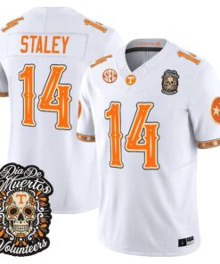 Braylon Staley Jersey #14 Tennessee Volunteers Día de los Muertos Vapor Limited All Stitched