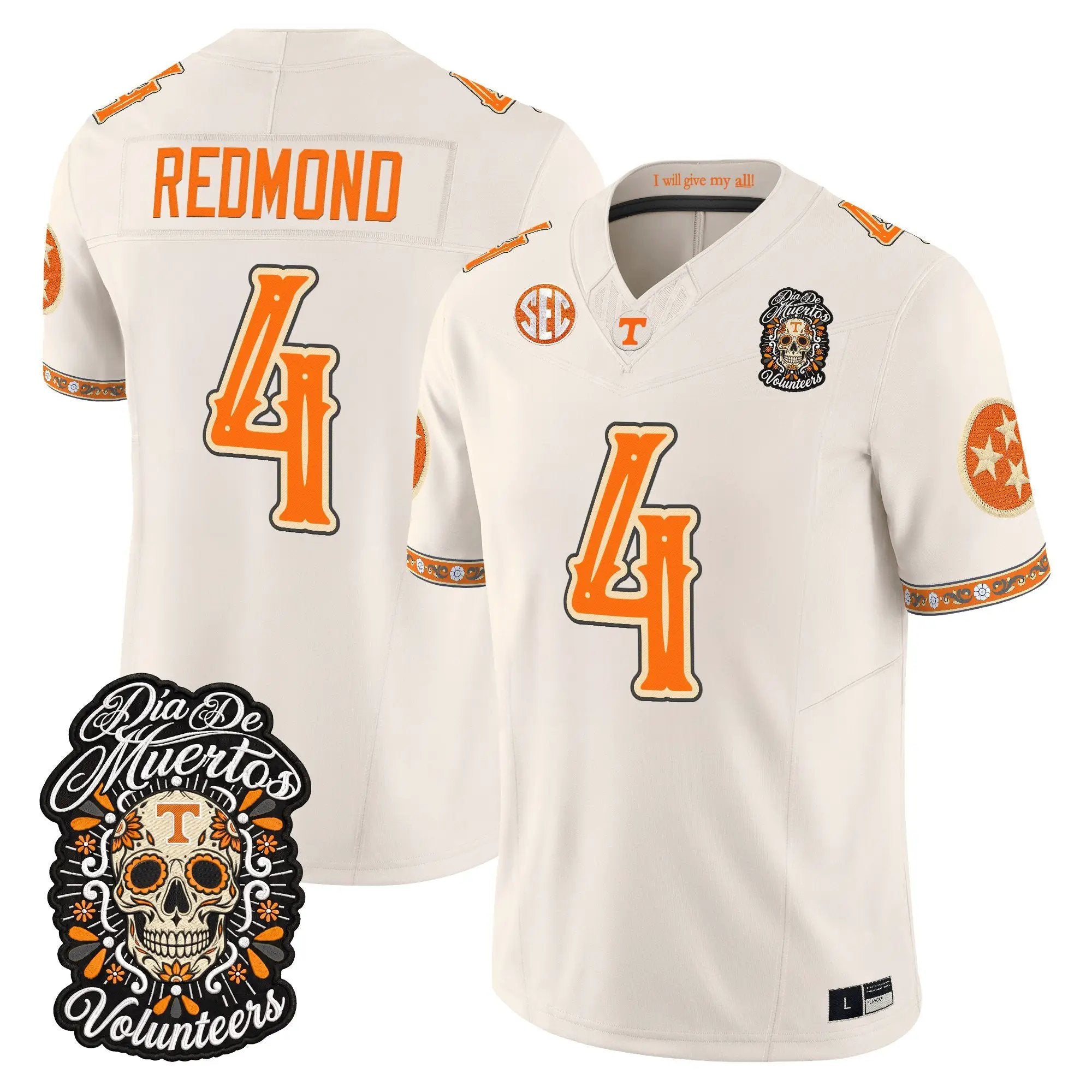 ty-redmond-jersey-4-tennessee-volunteers-dia-de-los-muertos-vapor-limited-all-stitched-04 - Top Wow Design Ty Redmond Jersey #4 Tennessee Volunteers Día de los Muertos Vapor Limited All Stitched