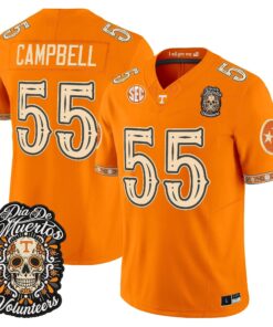 Amare Campbell Jersey #55 Tennessee Volunteers Día de los Muertos Vapor Limited All Stitched