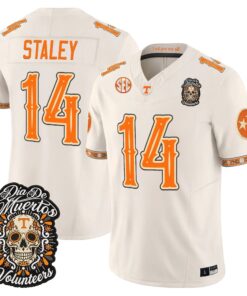 Braylon Staley Jersey #14 Tennessee Volunteers Día de los Muertos Vapor Limited All Stitched