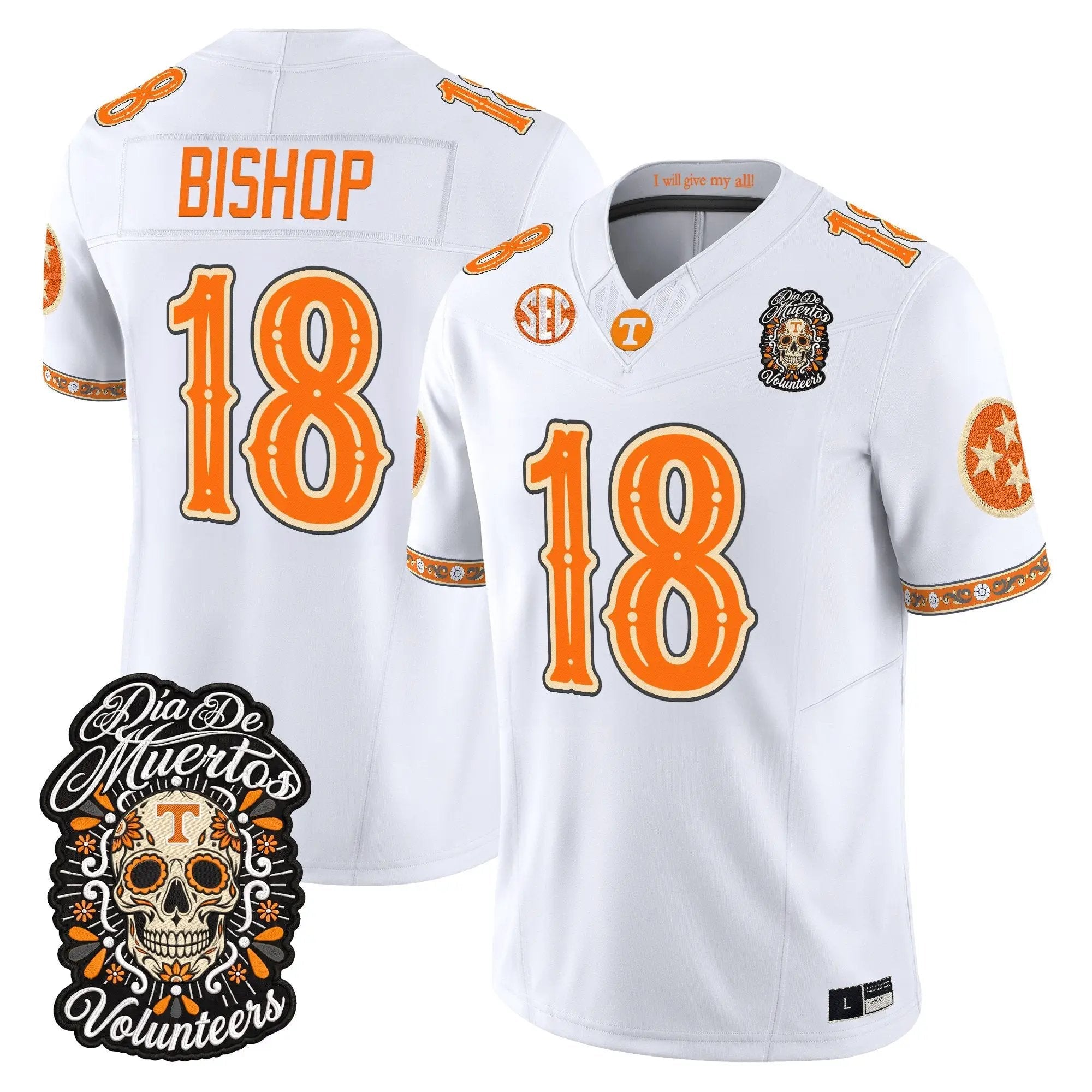 desean-bishop-jersey-18-tennessee-volunteers-dia-de-los-muertos-vapor-limited-all-stitched-03 - Top Wow Design DeSean Bishop Jersey #18 Tennessee Volunteers Día de los Muertos Vapor Limited All Stitched