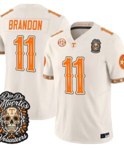 Faizon Brandon Jersey #11 Tennessee Volunteers Día de los Muertos Vapor Limited All Stitched