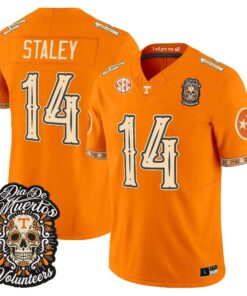 Braylon Staley Jersey #14 Tennessee Volunteers Día de los Muertos Vapor Limited All Stitched