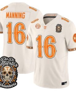 Peyton Manning Jersey #16 Tennessee Volunteers Día de los Muertos Vapor Limited All Stitched