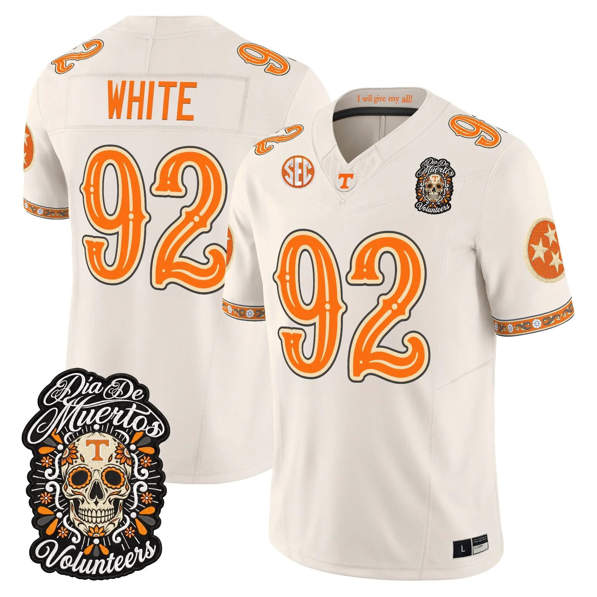 reggie-white-jersey-92-tennessee-volunteers-dia-de-los-muertos-vapor-limited-all-stitched-04 - Top Wow Design Reggie White Jersey #92 Tennessee Volunteers Día de los Muertos Vapor Limited All Stitched