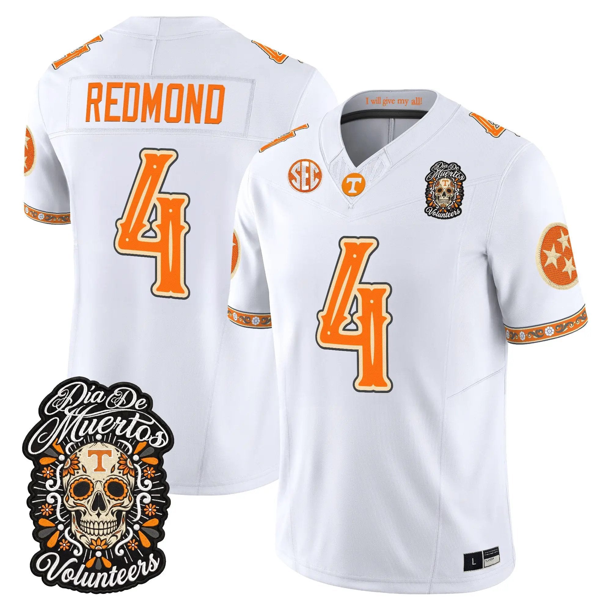 ty-redmond-jersey-4-tennessee-volunteers-dia-de-los-muertos-vapor-limited-all-stitched-03 - Top Wow Design Ty Redmond Jersey #4 Tennessee Volunteers Día de los Muertos Vapor Limited All Stitched
