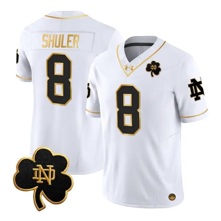 Adon_Shuler_Jersey_8_Notre_Dame_Fighting_Irish_2026_All_Stitched_White_Gold - Top Wow Design Adon Shuler Jersey #8 Notre Dame Fighting Irish 2026 All Stitched by My Store NCAA Football Jerseys