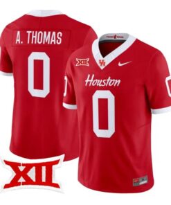 Amare_Thomas_Jersey_0_Houston_Cougars_2026_Football_Limited_Stitched_Red - Top Wow Design Amare Thomas Jersey #0 Houston Cougars 2026 Football Limited Stitched by My Store NCAA Football Jerseys
