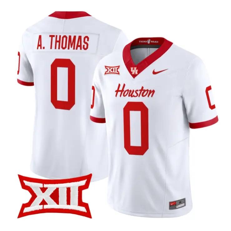 Amare_Thomas_Jersey_0_Houston_Cougars_2026_Football_Limited_Stitched_White - Top Wow Design Amare Thomas Jersey #0 Houston Cougars 2026 Football Limited Stitched by My Store NCAA Football Jerseys