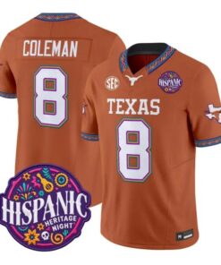 Cam_Coleman_Jersey_8_Texas_Longhorns_2026_Latino_Heritage_All_Stitched_Orange - Top Wow Design Cam Coleman Jersey #8 Texas Longhorns 2026 Latino Heritage All Stitched by My Store NCAA Football Jerseys