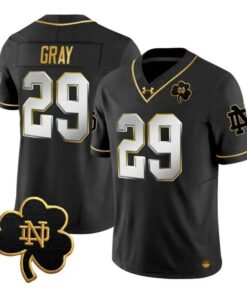 Christian_Gray_Jersey_29_Notre_Dame_Fighting_Irish_2026_Stitched_Black_Limited - Top Wow Design Christian Gray Jersey #29 Notre Dame Fighting Irish 2026 Stitched by My Store NCAA Football Jerseys