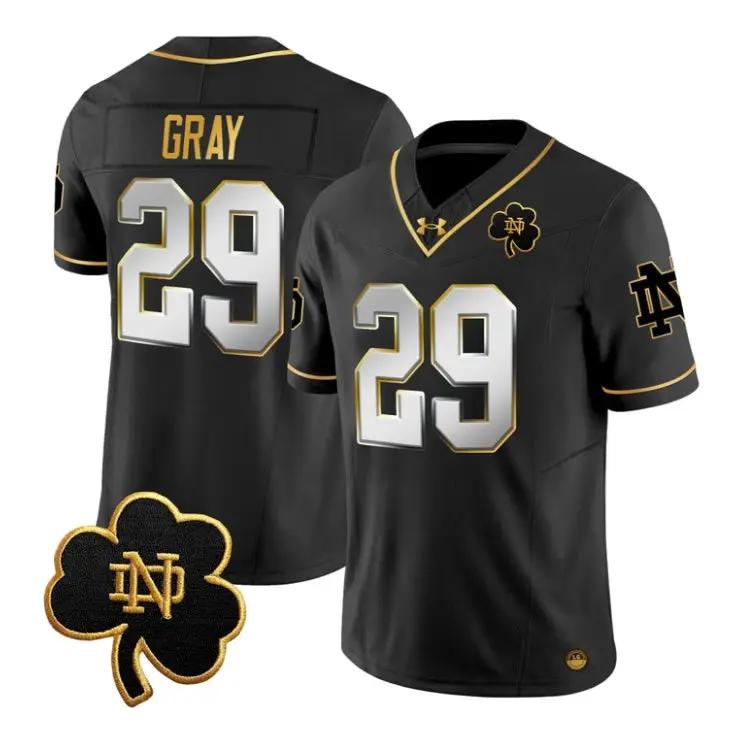 Christian_Gray_Jersey_29_Notre_Dame_Fighting_Irish_2026_Stitched_Black_Limited - Top Wow Design Christian Gray Jersey #29 Notre Dame Fighting Irish 2026 Stitched by My Store NCAA Football Jerseys