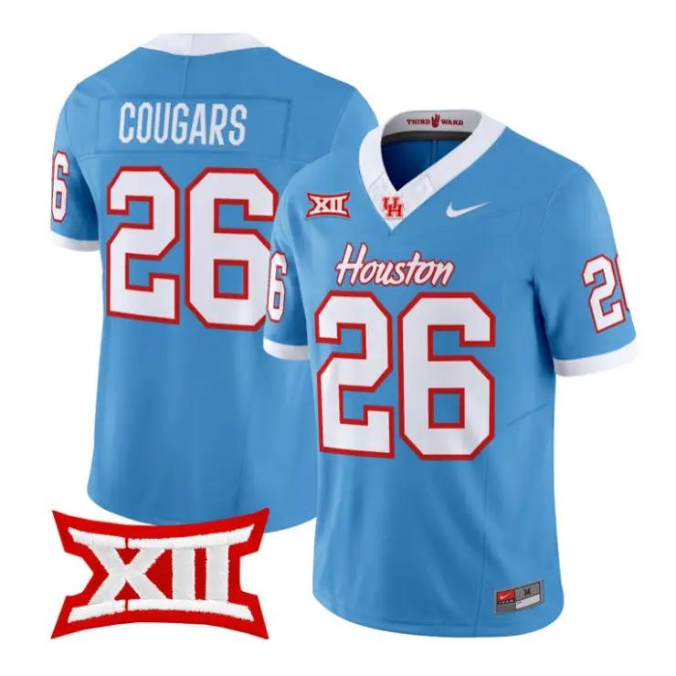 Cougars_Jersey_26_Houston_Cougars_2026_Football_Limited_All_Stitched_Blue - Top Wow Design Cougars Jersey #26 Houston Cougars 2026 Football Limited All Stitched by My Store NCAA Football Jerseys