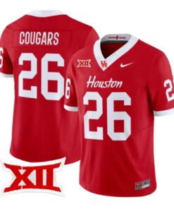 Cougars_Jersey_26_Houston_Cougars_2026_Football_Limited_All_Stitched_Red - Top Wow Design Cougars Jersey #26 Houston Cougars 2026 Football Limited All Stitched by My Store NCAA Football Jerseys