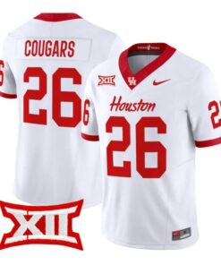 Cougars_Jersey_26_Houston_Cougars_2026_Football_Limited_All_Stitched_White - Top Wow Design Cougars Jersey #26 Houston Cougars 2026 Football Limited All Stitched by My Store NCAA Football Jerseys