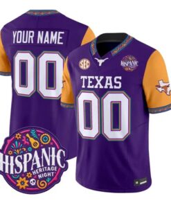 Custom Texas Longhorns Jersey 2026 Latino Heritage Month Vapor Stitched by My Store NCAA Football Jerseys