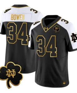 Drayk Bowen Jersey #34 Notre Dame Fighting Irish 2026 Stitched by My Store NCAA Football Jerseys