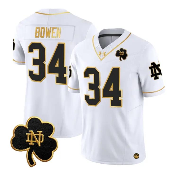 Drayk Bowen Jersey #34 Notre Dame Fighting Irish 2026 Stitched by My Store NCAA Football Jerseys