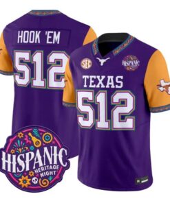 Hook 'Em Jersey #512 Texas Longhorns 2026 Latino Heritage All Stitched by My Store NCAA Football Jerseys