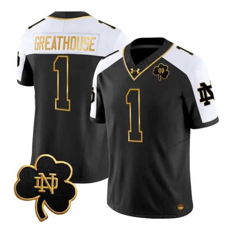 Jaden Greathouse Jersey #1 Notre Dame Fighting Irish 2026 Stitched 1 Jaden Greathouse Jersey #1 Notre Dame Fighting Irish 2026 Stitched by My Store NCAA Football Jerseys