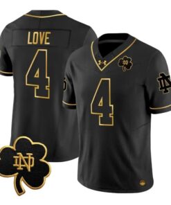 Jeremiyah Love Jersey #4 Notre Dame Fighting Irish 2026 Stitched by My Store NCAA Football Jerseys