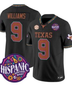 Jonah Williams Jersey #9 Texas Longhorns 2026 Latino Heritage Stitched by My Store NCAA Football Jerseys