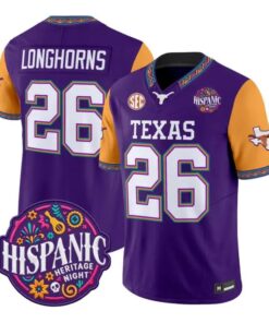 Longhorns Jersey #26 Texas Longhorns 2026 Latino Heritage All Stitched by My Store NCAA Football Jerseys